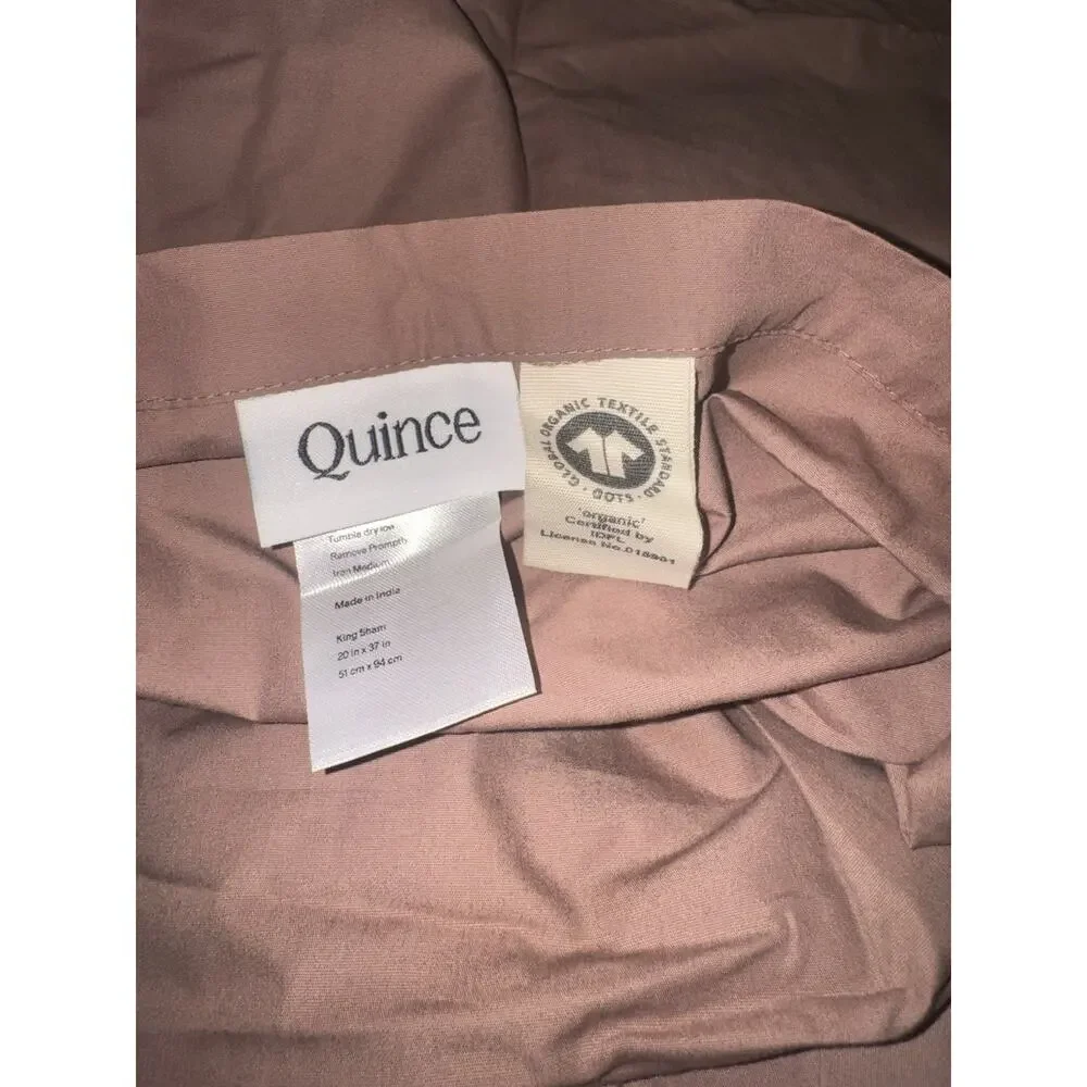 Quince Organic Crisp Percale Duvet Cover Set King Cal King Fig w/ 2 King Shams
